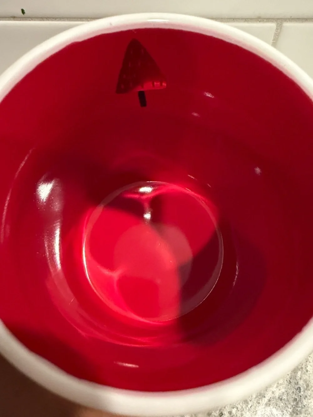White and Red Holiday Dog Ceramic Coffee Mug